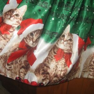 Christmas dress with kittens and music